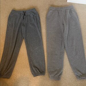 Two pairs Gray Kids Jogger Pants. Size Youth Large
